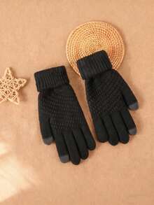 Winter New Arrivals: Pineapple Pattern Touch Screen Knitted Full-Finger Warm Thick Jacquard Wool Gloves, Christmas Accessories, Winter Gloves