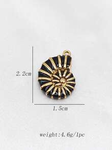 5 قطع من قلادة المجوهرات المعلقة بشكل صدفة البحر من الفولاذ المقاوم للصدأ، أشكال معلقة متنوعة، اكسسوارات قلادة وأقراط DIY - متعدد الألوان - مشاهدة 4