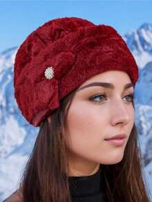 Chic Women's Fluffy Beanie - Thick, Warm Winter Hat With Ear Flaps | Windproof & Stylish | Perfect For New Year Celebrations Winter Hat Winter Outfits