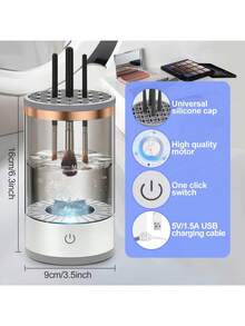 电动化妆刷清洁机 | 2024 升级化妆刷清洁器 | 自动化妆刷清洁器旋转器 | 深度清洁技术适用于所有刷子尺寸、包、收纳袋、收纳盒、化妆品收纳盒、化妆品