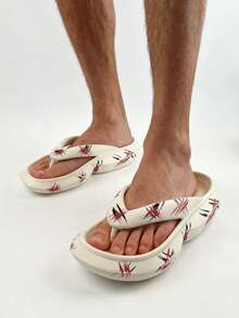 个性化朋克涂鸦人字拖，EVA轻便沙滩凉鞋，多功能舒适情侣厚底3.5厘米户外拖鞋 - 彩色 - 查看 4