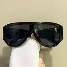 2D Flat Punk Frog-Shaped Glasses - Oversized Flat Top Frame With Metal Hinges, Black Tortoiseshell Decoration, Unisex Fashion Accessories, Bold Design,  And Unique Piece, Fashion Forward Glasses - 豹 - 查看 5