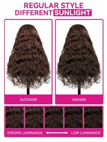 ISEE Hair Wear Go Glueless Wig Unprocessed Virgin Hair Wig Body Wave 6x4 Transparent Lace Closure Wig Chocolate Brown Color Human Wig Hair 180% Density 16-28 Inch Regular Human Hair Wig Pre-Cut Lace Pre-Plucked Hairline Charm Elegant Casual Fashion School Supplies Hair Stuff Gifts For Women Accessories - S4 - View 7