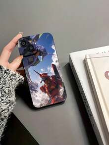 Funda para móvil Neon Mecha Battle compatible con teléfonos ,  17,  16 Pro Max,  15 Pro Max,  13 y  12. Diseñada con llamativos diseños de mechas para fans del anime y la ciencia ficción. Fabricada en TPU para una protección resistente a golpes y caídas. Un regalo perfecto para familiares, amigos, seres queridos, parejas y Navidad. - Negro - Ver 5