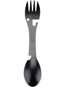 5 En 1 Cuchara MultifuncióN PortáTil, Cuchara Tenedor Abrebotellas Cortador De Diente De Sierra para Picnic De Camping - 1 - Ver 2