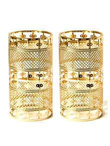 2件套阿拉伯水烟防风罩，空心金属耐热水烟配件，防风水烟瓶，流行水烟防风罩套装（金银色，时尚实用水烟配件）