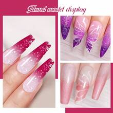 GJOQ 6PCS Cat Eye Gel Nail Polish 7ml 0.24 Ounce Latest Version Luminous Color Changing Suitable For LED Lamp Curing Free Magnet Stick Tear Resistant Smooth Shiny Bright 28 Days No Peeling Perfect For Home Parties Dances Must Have  Shiny Gold Color Ideal Gift For Christmas New Year To Family - 貓眼02 - 查看 4