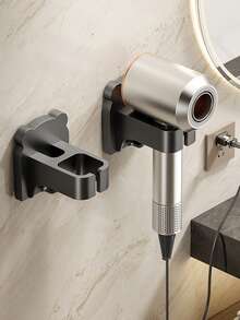 Random Wall Mounted Hair Dryer Holder, Bathroom Blow Dryer Storage Rack, Compact And Easy To Install, Suitable For Small Spaces Bathroom Accessories - Multicolor - View 3