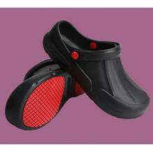 Unisex Heavy Duty High Quality Anti-Slip Work Shoes, Thick Sole With Cushioned Insole And Non-Slip Outsole, Suitable For Kitchen, Hospital, Chef, Nursing, Nurse Shoes, Comfortable Work Shoes, Unisex Medical/Nursing Shoes - Black - View 4