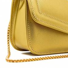 Basic Minimalist Metallic Crossbody Bag For Summer Parties. - Màu vàng - Xem 3
