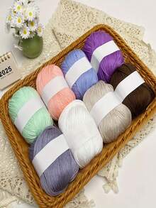 Bộ 6 sợi len đan móc 300g, 6 lớp dày vừa phải, mềm mại và thoải mái, thích hợp để đan áo len thủ công, khăn choàng, khăn quàng cổ, mũ, đồ thủ công DIY, thích hợp cho người mới bắt đầu - Nhiều màu sắc - Nhiều màu - Xem 9