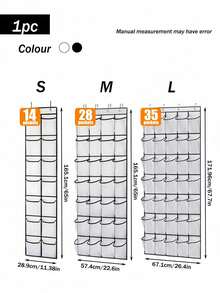 大容量门后挂式鞋袋，多隔层衣柜收纳袋，可收纳袜子和家居用品，休闲风格无纺布挂式鞋袋，适合作为圣诞礼物、情人节礼物、圣诞袜填充物、个性化礼物等。 - 彩色 - 查看 9