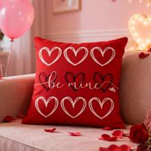 Fundas de almohada para San Valentín, románticas, con forma de corazón, camión y letra, para sofá, cama. - Burdeos - Ver 3