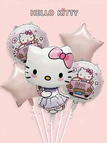 新爱心小猫、小艺术家小猫、蜜蜂小猫、生日数字气球套装、甜美风格生日派对装饰气球 - 彩色 - 查看 14