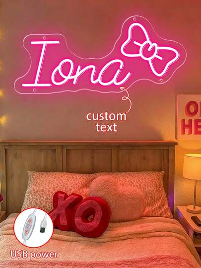 Customized Neon Name Sign, Personalized Name Light, Neon Wall Decor - Adjustable Brightness, USB Powered, Customized Gift For Boys And Girls