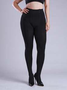 1pc Women's 80g/90g Apricot/Black Winter Fashionable Minimalist Pantyhose Thick Tights