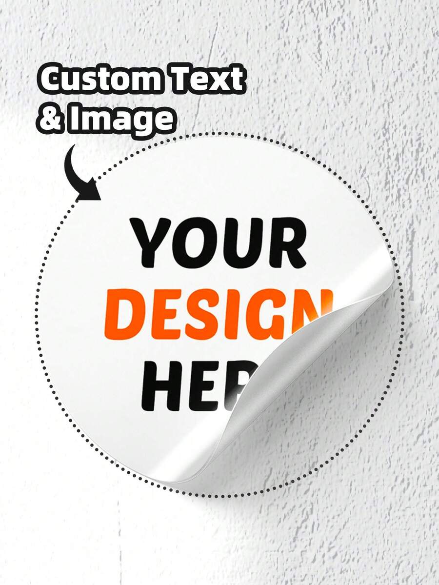 1-120pcs Personalized Labels - Customizable Stickers With Any Design, Logo, Text, Or Image. Commercial Logo Labels, Waterproof Stickers, And Custom Thank-You Labels. Suitable For Schools, Homes, Kitchens, Restaurants, Bathrooms, Living Rooms, Bedrooms, Offices, Tea Rooms, Etc. - White - View 1