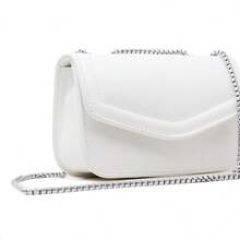 Basic Minimalist Metallic Crossbody Bag For Summer Parties. - Blanco - Ver 3