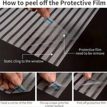 1卷自粘式隐私窗膜，静电吸附 - 垂直/水平百叶窗图案磨砂玻璃贴膜，无需胶水，安装简便，适用于家庭和办公室，是镜子、淋浴门、玻璃墙等隐私隔断的理想选择（提供垂直/水平两种选择）