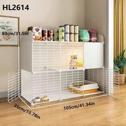 Lồng mèo trong nhà, nhà mèo tiết kiệm không gian, tủ mèo, lồng mèo tích hợp hộp vệ sinh cho mèo trên ban công.