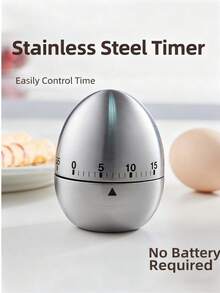 2个/1个创意厨房机械计时器，不锈钢蛋形/苹果形计时器，60分钟，学生烘焙烹饪提醒器 - 彩色 - 查看 12