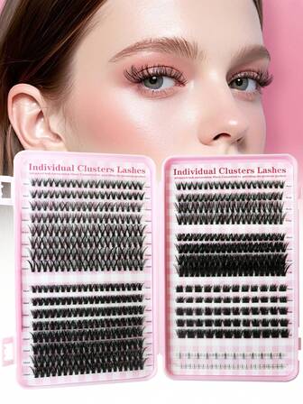 564 piezas de pestañas individuales en paquetes, pestañas postizas en forma de hoja de arce con rizo D, nuevas pestañas de ojo de gato con rizo D, pestañas postizas de hoja de arce de otoño gruesas, kit de extensión de pestañas DIY con aspecto natural, ultra gruesas, inteligentes, súper suaves y ligeras, pestañas postizas individuales reutilizables, adecuadas para principiantes para la vida diaria