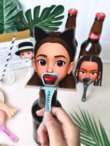 Abridor de botellas con diseño personalizado de rostro, abridor de botellas de cerveza, abridor de botellas con imán adjunto que se puede adherir al refrigerador. Sirve como un regalo decorativo para restaurantes, bares, fiestas y bodas, un regalo ideal para el Día del Padre, un imprescindible para bodas. Es multifuncional, altamente decorativo y reutilizable. - Multicolor - Ver 10