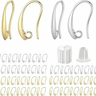 Not Fade Rose Earring Hooks, 20PCS Earring Findings With 200pcs Earring Backs For Jewelry Making Hypoallergenic Ear Wires Fish Hook For DIY Earrings