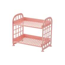 1pc Foldable 2-Tier Bathroom Vanity Organizer, Minimalist Countertop Makeup Jewelry Storage Rack, Home Bedroom Vanity Display Shelf - Multicolor - View 3