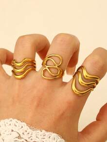 1 Set Open-Ended European & American Style Rings, Minimalist Classic Versatile Fashion Casual High-End Suitable For Women's Daily & Party Wear