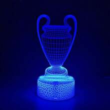 1 pieza Luz nocturna 3D de trofeo RGB de 7 colores - Alimentada por USB, control táctil, ideal para decoración de dormitorio, sala de estar, escritorio de oficina y sala de juegos - Regalo perfecto de cumpleaños o Navidad - Multicolor - Ver 3