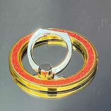 Premium Magnetic Metal Ring Phone Holder, Compatible With Magnetic Phone Ring Holder, Compatible With Iphone Wireless Charging, 2-In-1 Ring Holder, Comes With Magnetic Ring, Multiple Frame Color Options, Suitable For Fitness/Office/Watching Videos - Multicolor - View 27