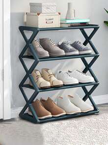 1 pieza - Estantería para zapatos con 4 capas en forma de X, que ahorra espacio y es fácil de ensamblar, es una opción ideal para familias y cocinas, organizador de almacenamiento de zapatos, estantería para zapatos moderna, organizador de estantería para zapatos, estantería para zapatos de sala de estar y decoración del hogar.