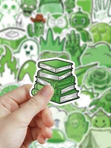 50 Stücke grüne Aufkleber für Laptop-Hülle, Handyhülle, Sammelalbum-Cover, DIY-Dekoration, Kritzeleien - Verschiedenfarbig - Übersicht 7