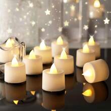 12/24/50/100/150 Pack LED Tea Lights Flameless Votive Candles Battery Operated Tealights Candles For Halloween Christmas Home Decor Wedding Theme Party Festival 12 Pack Warm White - 白色 - 查看 2