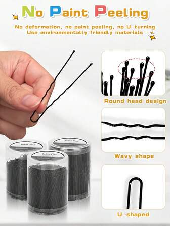 300pcs Black Hairpins For Women Hair Clip Lady Bobby Pins Lnvisible Wave Curly Bride Disposable Hairgrip Barrette Hair Clips