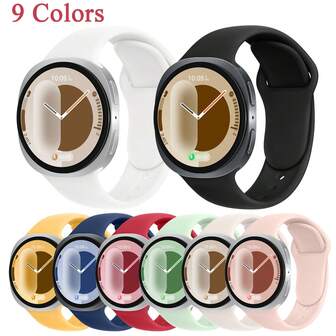 Correas deportivas compatibles con Galaxy Watch 8 de 40 mm y 44 mm/Galaxy Watch 8 Classic de 46 mm, correa de silicona suave y resistente al agua para Galaxy Watch 8/8 Classic 2025 para mujeres y hombres