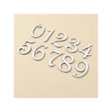 (0-9) 10cm/3.94inch Gold, Silver, Black, Acrylic Mailbox Number, Office Door Number Sticker, Enhance 3 Effect