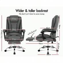 Office Chair With 2-Point Massage, Ergonomic Computer Chair With Footrest Executive Leather Home Desk Chair High... - B0CH8HQM48 - View 16