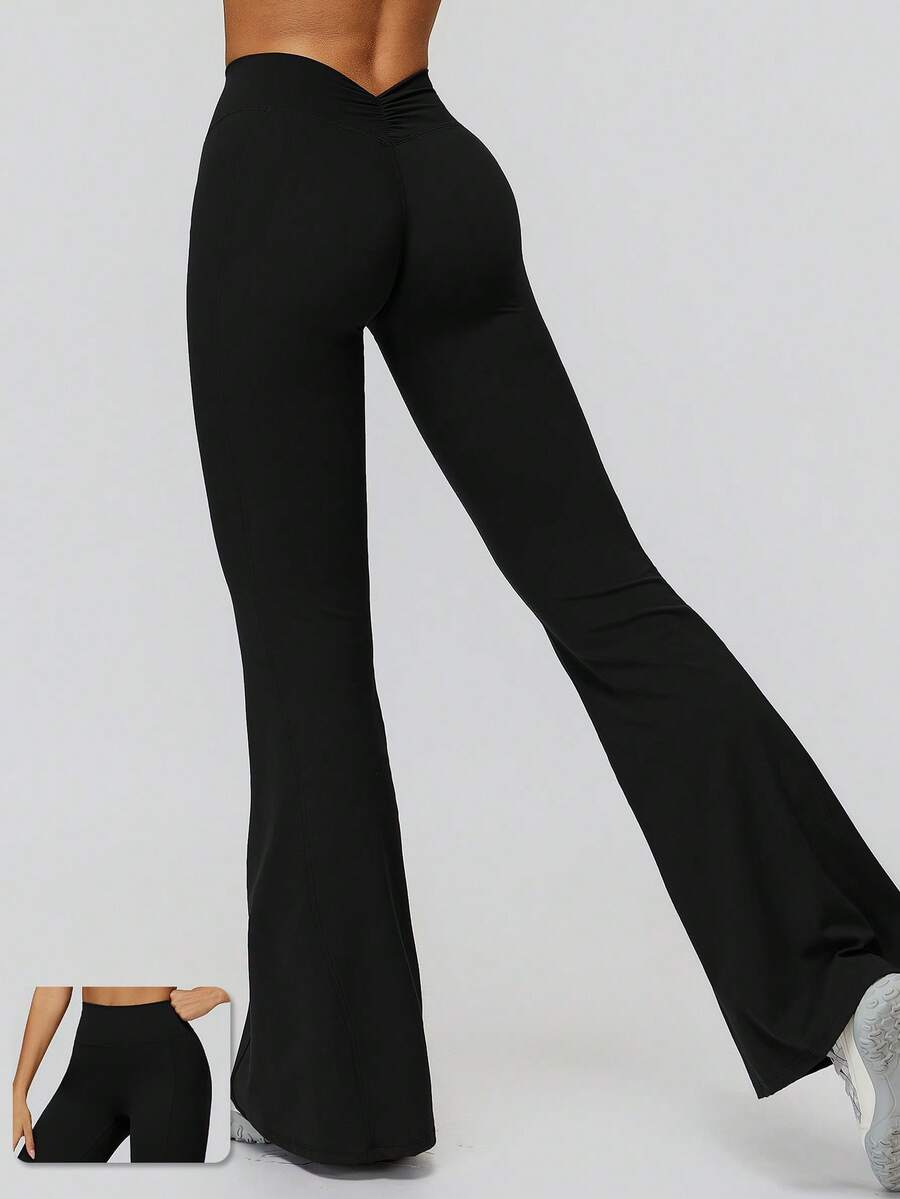 MASKERT Leggings elásticos para mujer para deportes, pantalones de yoga suaves y cómodos, perfectos para correr, hacer ejercicio, estar en casa y desplazarse - Negro - Ver 1