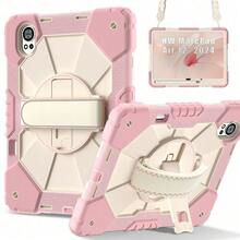 Camynra 适用于 Galaxy Tab A11/A11 Plus/S11/A9/A8/A7/S9/S10FE/S7/S8 /Matepad 11.5 2023/Pad 11.5 2024/SE 11/11.5s/Air 12/小米 Poco Pad /Pad Pro/Pad SE 8.7 PAD7/PAD7 PRO，以及 Idea TAB 11.0 TB-336/ Xiaoxin Pad11 2025 M11 2024 Tab One 8.7 英寸/K9 TB305FU 平板电脑的 360° 旋转支架保护套，带支架、防震、手柄和加厚硬壳。 - 玫瑰金 - 查看 2