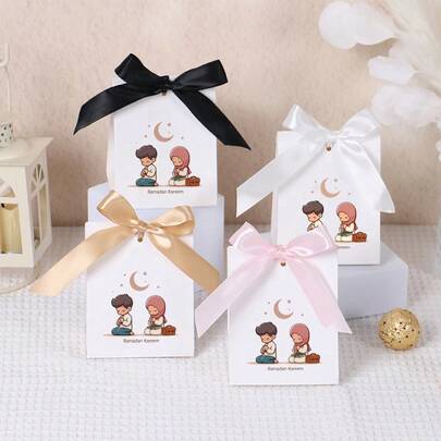 10Pcs Eid Al Fitr Box, Ramadan Candy Box, Eid Al Fitr Gift Bag, Eid Al Fitr Candy Box, Ramadan Candy Box, Ribbon For Decorating Eid Al Fitr Parties, Birthdays, Carnivals