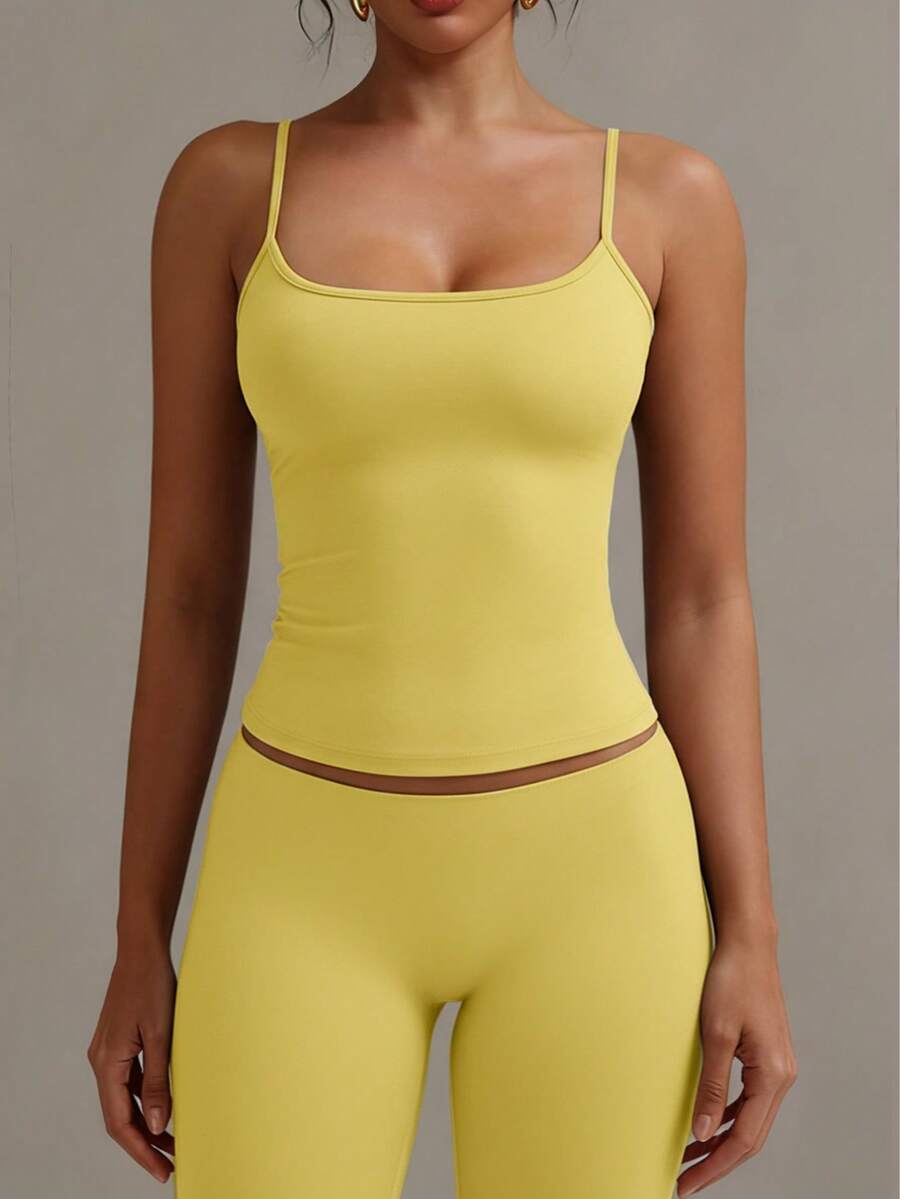 Camiseta de tirantes finos con espalda descubierta, elástica y casual para mujer de XLLAIS