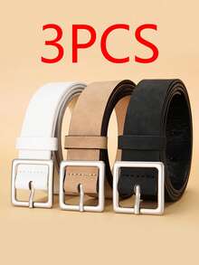 3pcs Women's Belts, Fashionable Accessory To Pair With Jeans, Casual Pants, Or Suit Jackets To Create Unique Feminine Styles