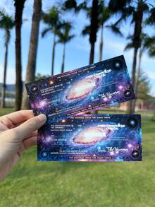 20/30张宇宙魔法支票，双面空白支票，包含肯定句、吸引力法则，助您显化财富，实现梦想生活。