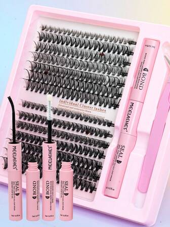 30D 40D 50D 60D 80D 100D False Eyelashes 8-16mm 340pcs Self-Adhesive Soft Natural Curly Eyelash Extension Kit