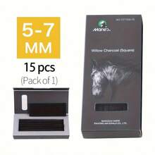 Marie's 15pcs Black Willow Charcoal Sticks, Professional Sketching & Drawing Charcoal, Soft For Portrait Sketching, Shading, Blending, Art Supplies For Artists, Painter, Adults & Hobbyist (5-7mm/7-9mm) - Black - View 10