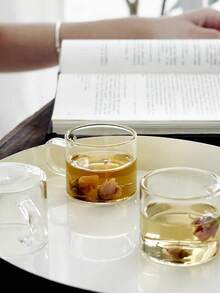 6pcs Set Of High-Quality Glass Coffee Cups With Transparent Handles, 4oz/120ml Classic Clear Glass Coffee Cups, Small Tea Cups For Hot/Cold Beverages, Glassware Set For Americano, Latte, Cappuccino - Trong sáng - Xem 5