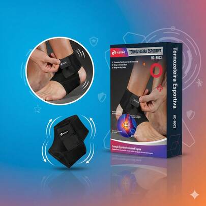 Tornozeleira ortopédica ajustável compressão profissional esportiva estabilizador para Tornozelo