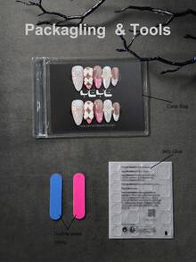 Upgrade Your Look With 10pcs Fake Nails Press On Almond French Tip,Pink,Nude Pink As The Base Color,Pearl White,3d Three-Dimensional Decoration Element,Bowknot,Pearl Star,Rhinestone Decor,Japanese Style Full Coverage Fake Nails Acrylic Medium Length Set,Sweet Heart Nail Supplies For Women And Girls &1pc Mini Nail File & 1 Sheet Adhesive Tabs,Boho Nail Art For Festivals, Daily, Work, Parties, Gatherings And Other Places - Pink - View 7